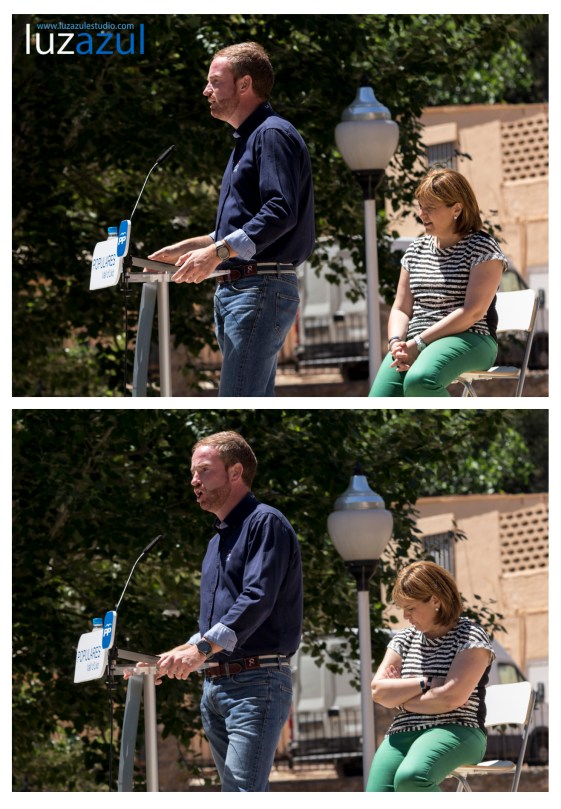 Mitin PP la Vall d'Uixó, con Oscar Clavell, Isabel Bonig y Javier Moliner. Foto: Raul Rubio (www.luzazulestudio.com). Mayo 2015