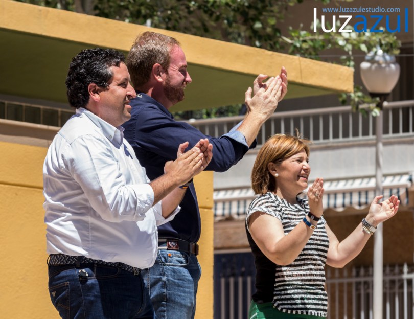 Mitin PP la Vall d'Uixó, con Oscar Clavell, Isabel Bonig y Javier Moliner. Foto: Raul Rubio (www.luzazulestudio.com). Mayo 2015